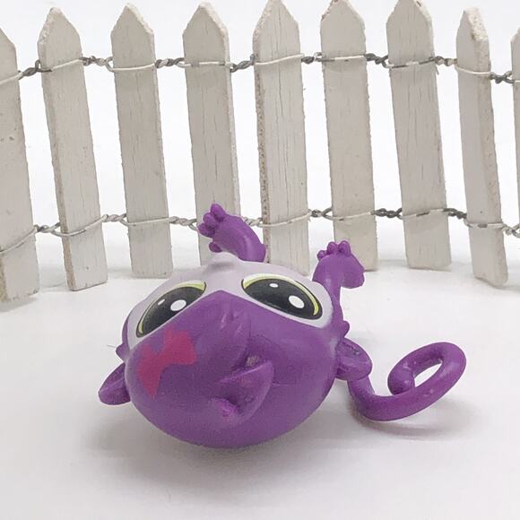 Hasbro Littlest Pet Shop No # Chancer Monkey Purple Lucky Fortune Cookie LPS - Picture 3 of 4